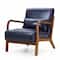 Glitzhome® Mid-Century Faux Leather Accent Chair